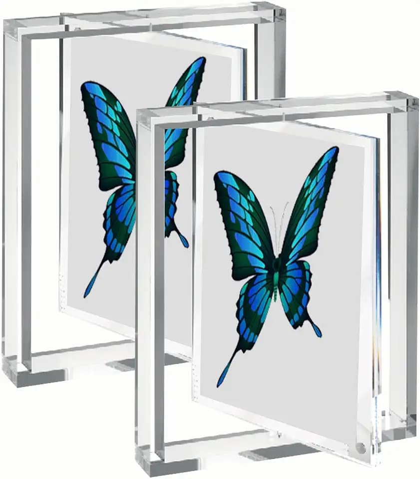 5x7 Rotating Acrylic Photo Frame Photos Frame Photo Frame For Wedding Picture Frame Desktop Office Photo Decor Pictures Frame (2 Pack)