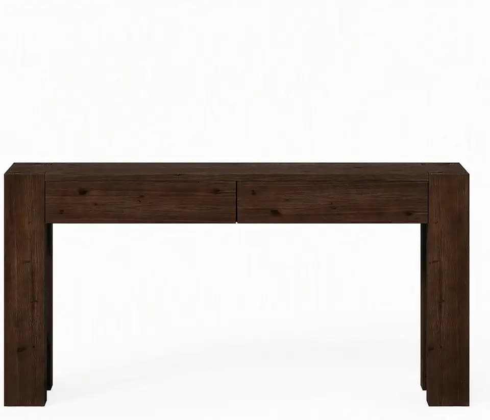 LITTLE TREE Farmhouse Entryway Table with 2 Drawers for Living Room