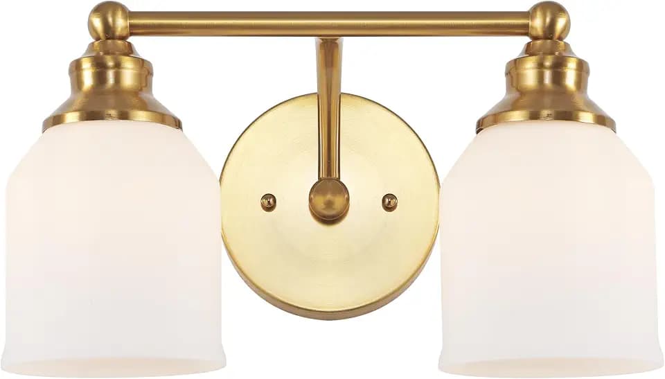 JONATHAN Y Lydia 2-Light Metal Vanity Wall Sconce 14", Brass Gold