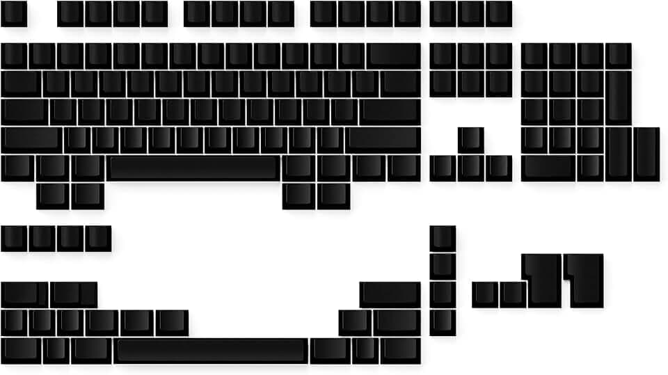 Ranked Leeres Premium-Tastenkappen-Set | 1,4 mm Dickes PBT | Cherry-Profil für Mechanische Tastatur (Schwarz, 139 Tasten)