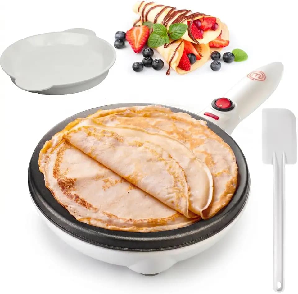 MasterChef Cordless Crepe Maker w Nonstick Dipping Plate plus Electric Base
