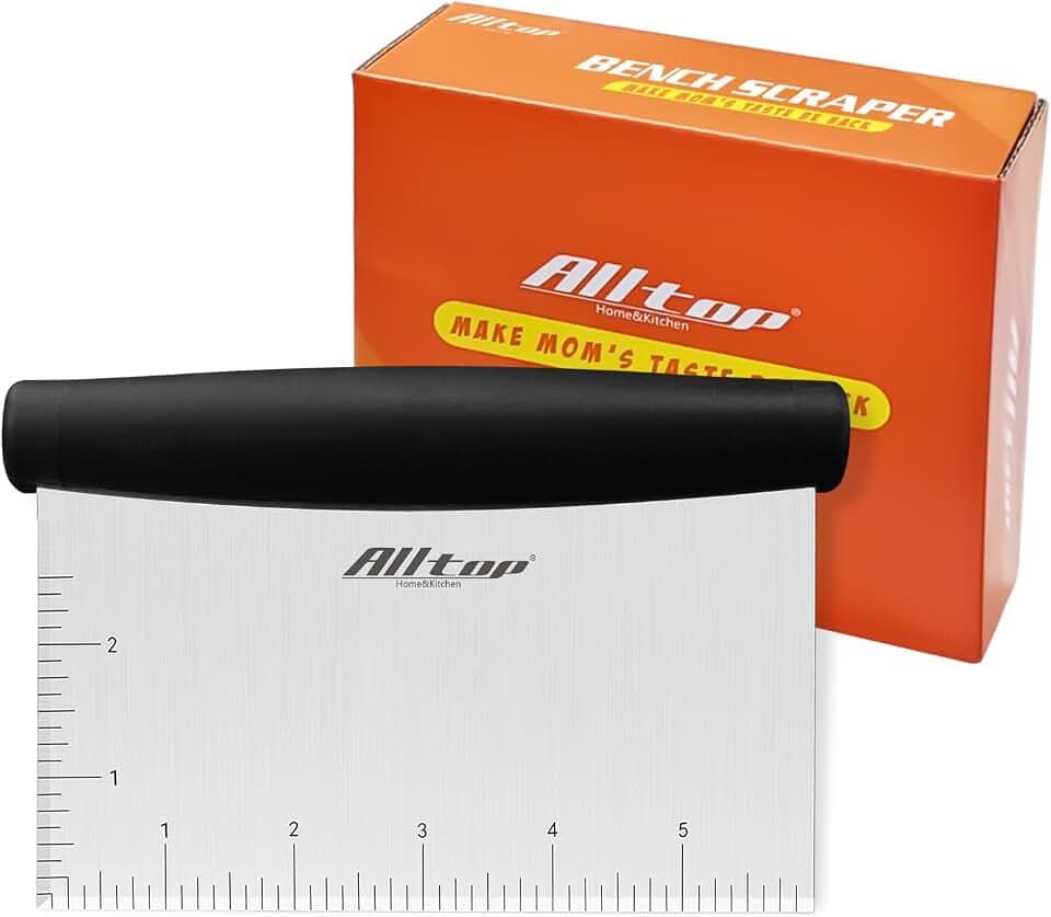 ALLTOP Bench Scraper & Chopper for Kitchen, 1 Pack, Black