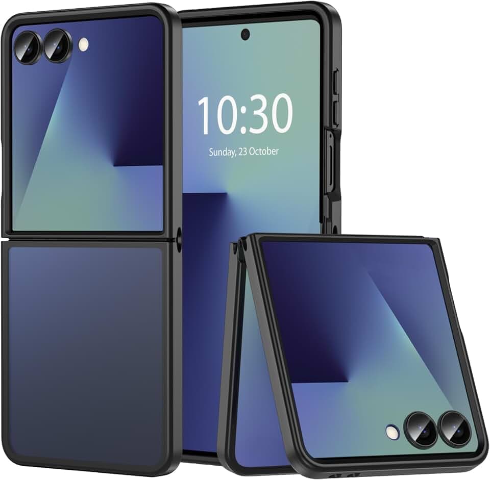 Hensinple für Samsung Galaxy z flip 7 hülle,Militärschutz Case für Samsung z flip 7 hülle Anti-Rutsch Anti-Kratz,Wireless Charging Kompatibel Ultra-Slim handyhülle flip 7 Stoßfest Langlebiges,Schwarz