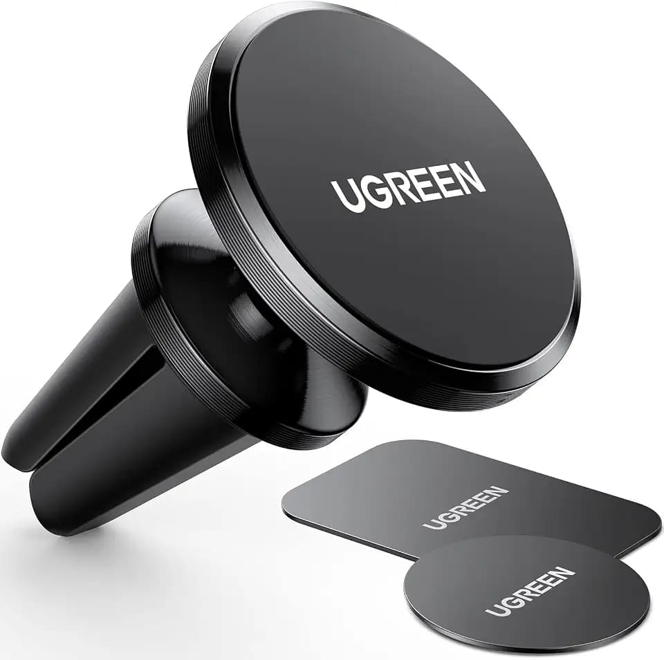 UGREEN Handyhalterung Auto Magnet Lüftung 360° mit 2 Metallplatten (Glatt)