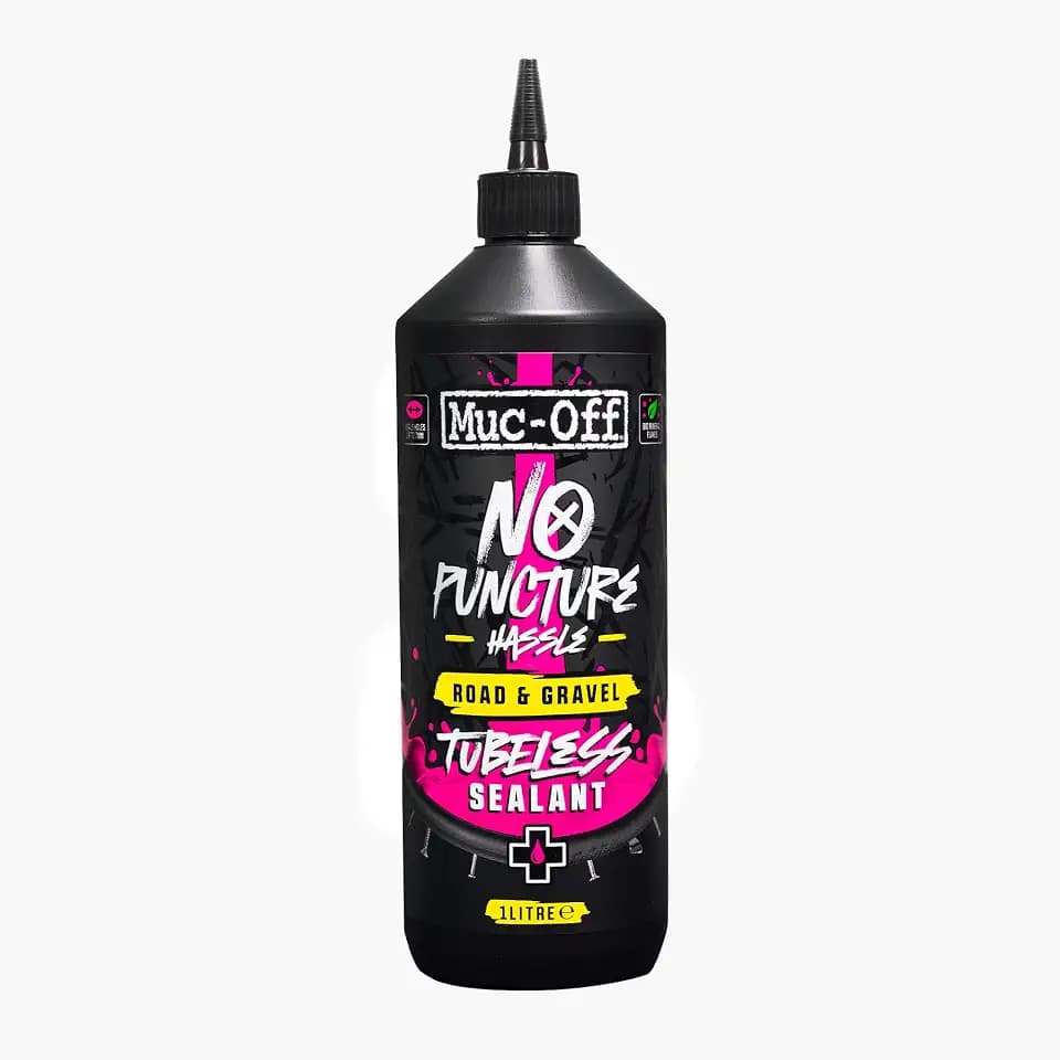 Muc-Off Road & Gravel Tubeless Tire Sealant | High-Pressure Puncture Sealant for Road & Gravel Bikes | Seals Holes up to 7mm | Works Up to 110 PSI