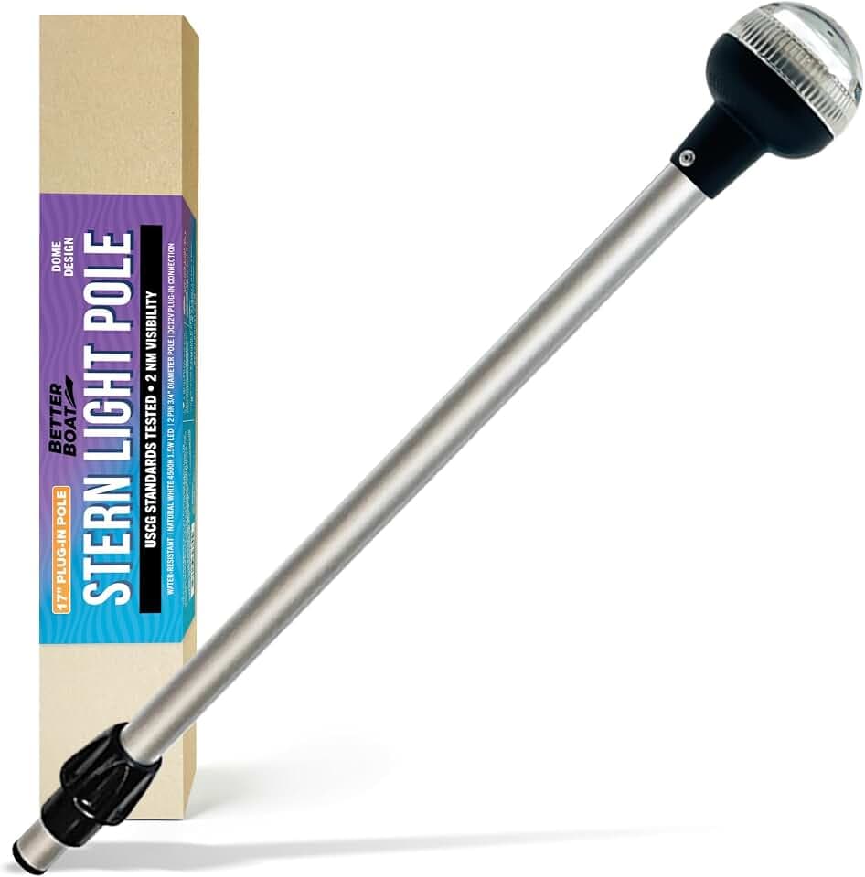 Boat Anchor Light Pole, 17" LED Stern Light, Tested to USCG Standards