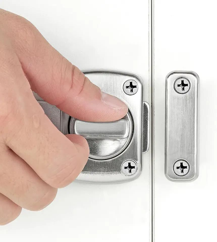 3 Pcs Brushed Silvery Rotating Bolt Latch,Zinc Alloy Cabinet Lock_B