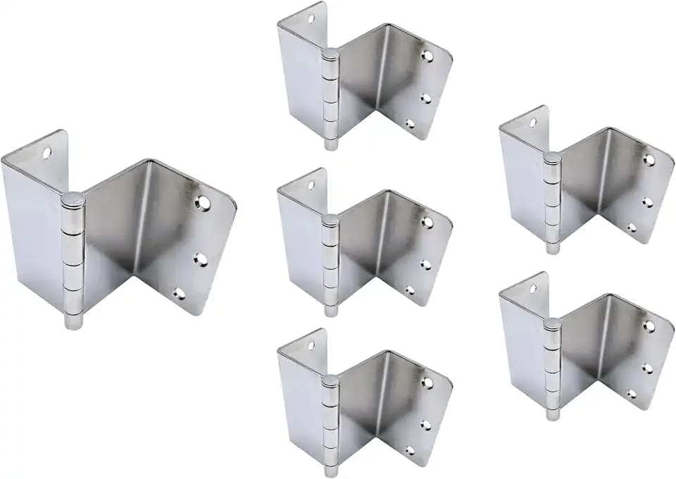 QCAA Heavy Duty 3.5" Swing Clear Offset Door Hinge Loose Pin, 1/4" Radius, Expandable Door Hinge, Nickel, Made in Taiwan, 6 Pack