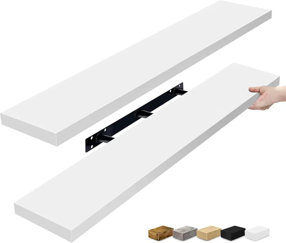 Sorbus Floating Shelves for Wall Storage (48 Inch, 2 Pack, White)
