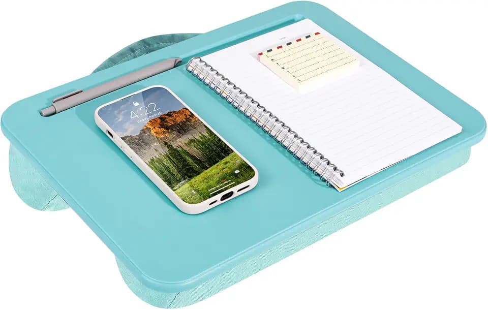 LAPGEAR Compact Lap Desk – Aqua Sky, Fits 14" Laptops