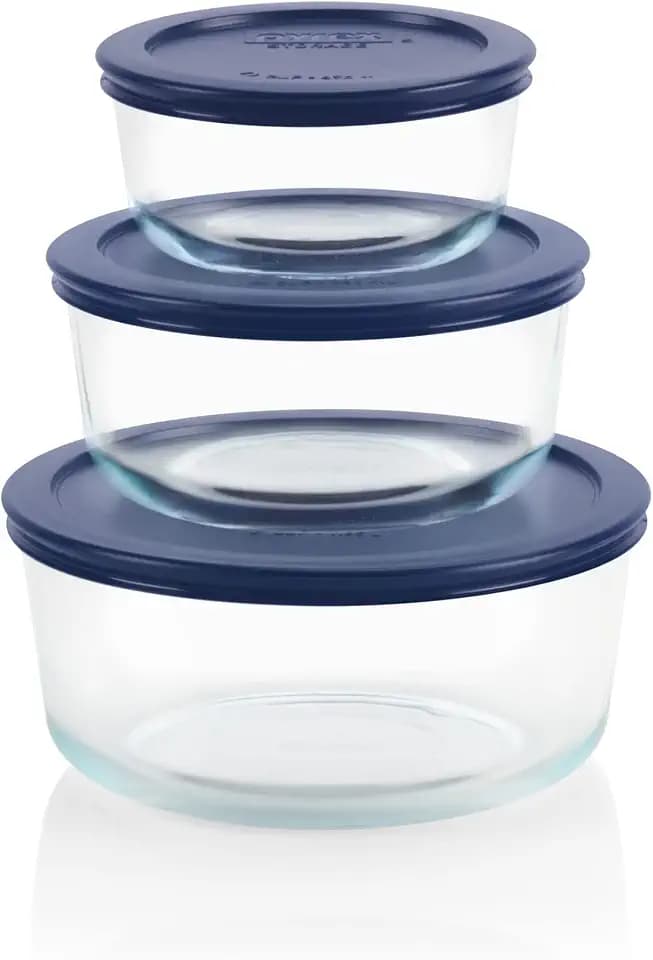 Pyrex Simply Store (3-Pack) Glass Food Storage Containers Set (2, 4, 7 Cup)