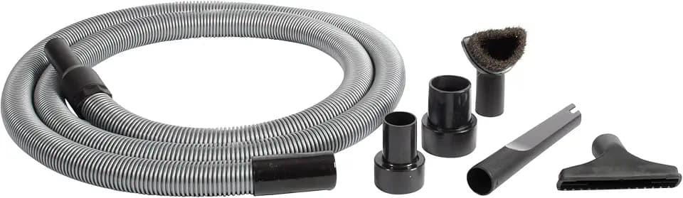Cen-Tec Systems Premium Attachment 2 Tank adapters and 1.25" Diameter End Shop Vacuum Extension Hose and Kit, 10 Ft, Silver (96007)