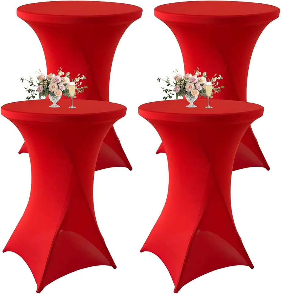 4Pack Red Cocktail Table Covers 32x43 Inch Cocktail Table Tablecloth