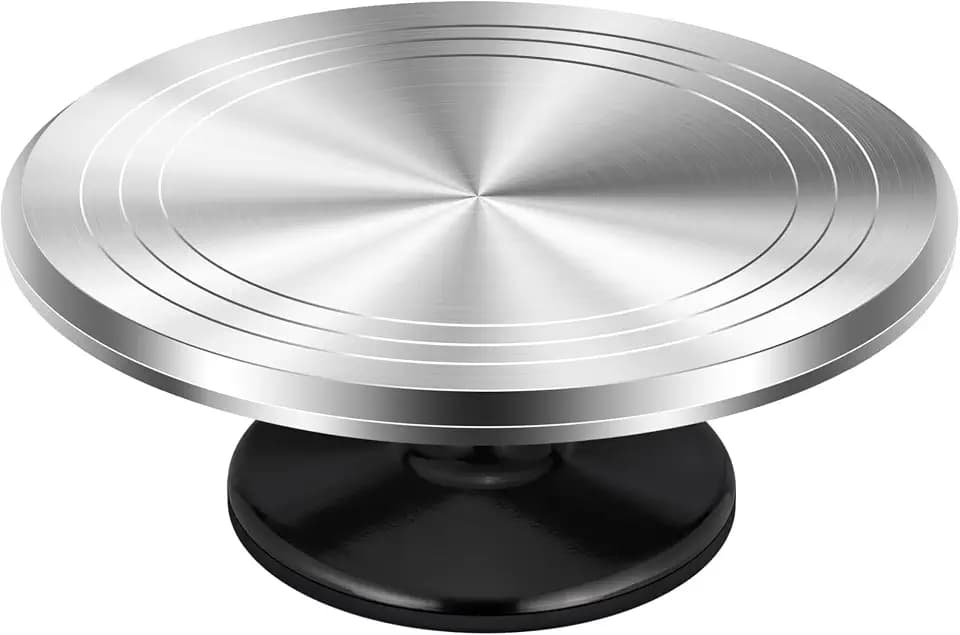 Kootek 12" Black Aluminum Alloy Cake Turntable, Cake Stand for Decorating