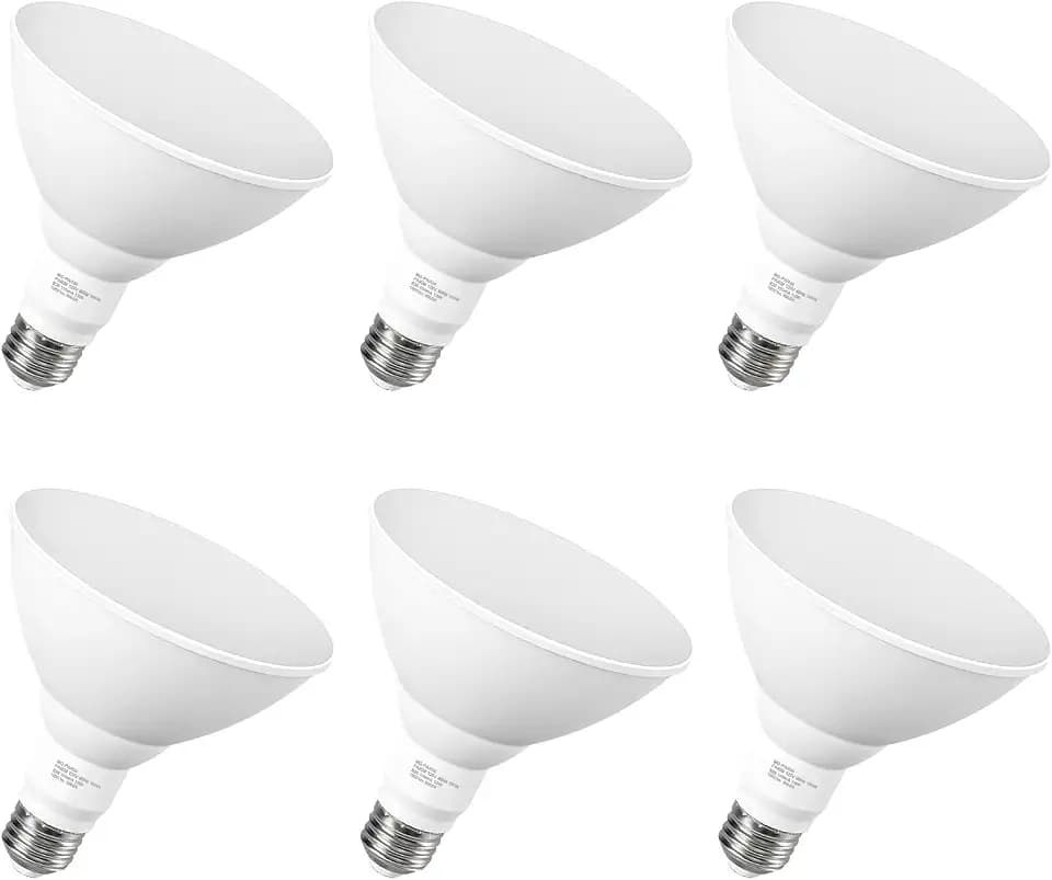 GvvooHome Flood Light Bulbs Outdoor 5000K Daylight, PAR38 LED Porch Light Bulb Waterproof, 100W Equivalent, Dimmable Exterior Floodlight Bulbs for Patio Yard Garage, E26 Base, 13W 1050LM, 6 Pack