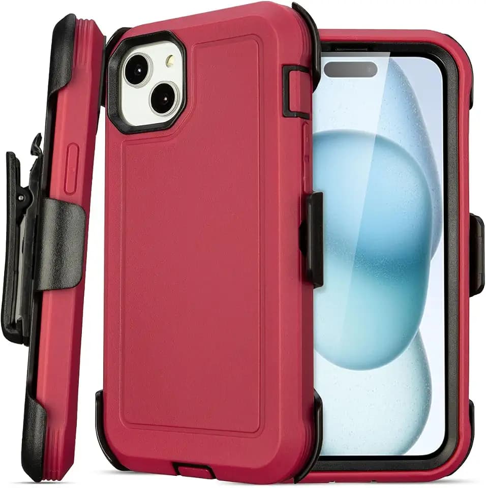 for Heavy Duty iPhone 16 Phone Case with Belt Clip Holster Kickstand Rugged