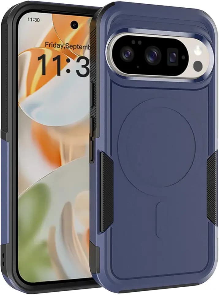 Designed for Google Pixel 10/Pixel 10 Pro Case 2 in 1 Military Grade Drop Heavy Duty Rugged Shockproof Protective Cover Case for Pixel 10/10 Pro Phone Case (Blue)