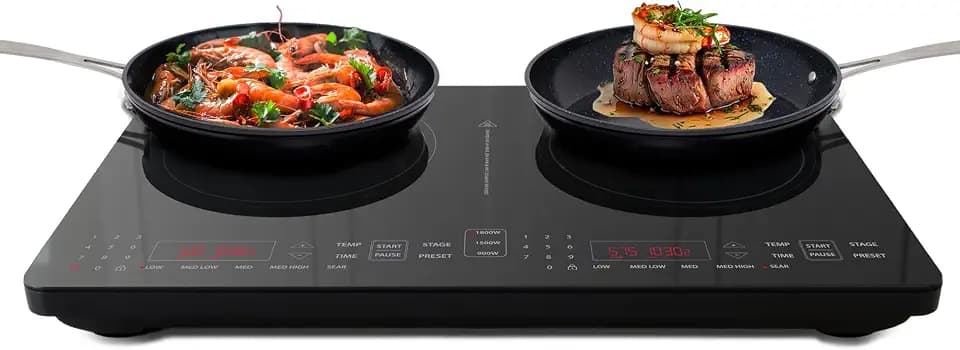 Nuwave Double Pro Cooktop Induction Countertop Burner, Portable, 50°F-575°F