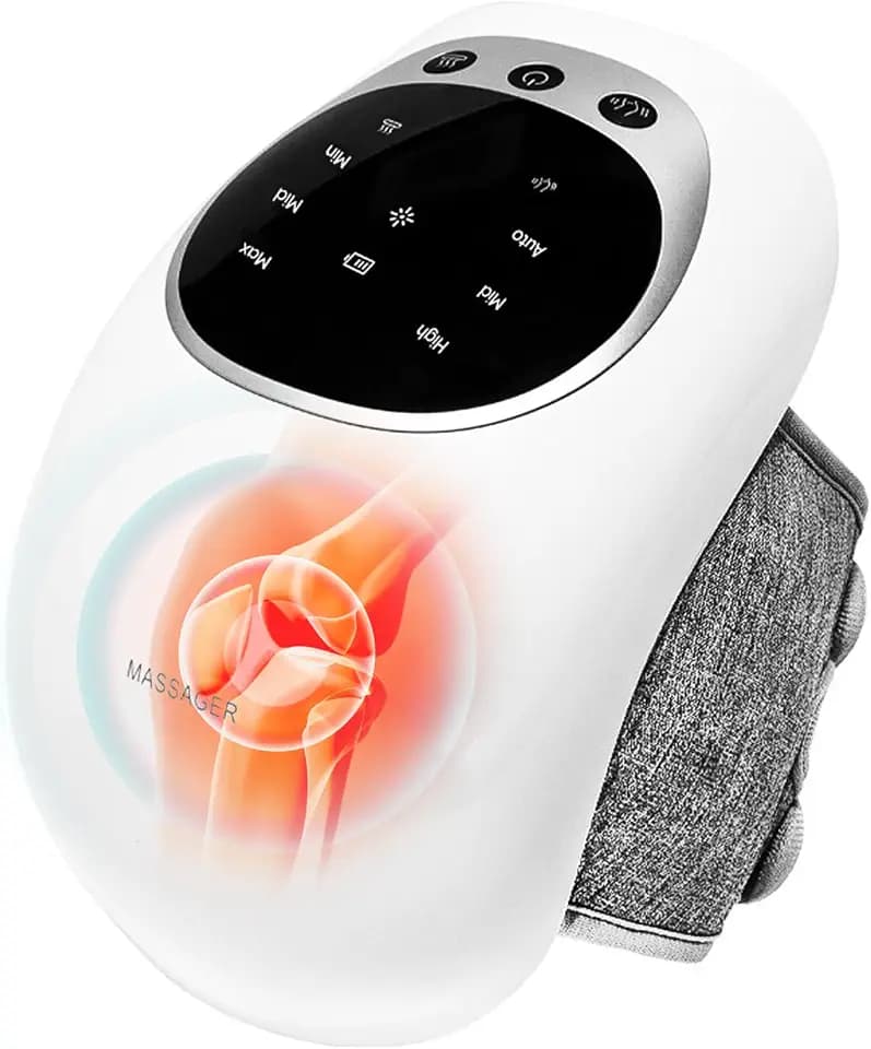 Kniemassagegerät,kabelloses Knie massagegerät mit Multifunktions display,tragbares Infrarot-Knee massager physioknee-therapiegerät zur Linderung von knieschmerzen mit einstellbarer Temperatur