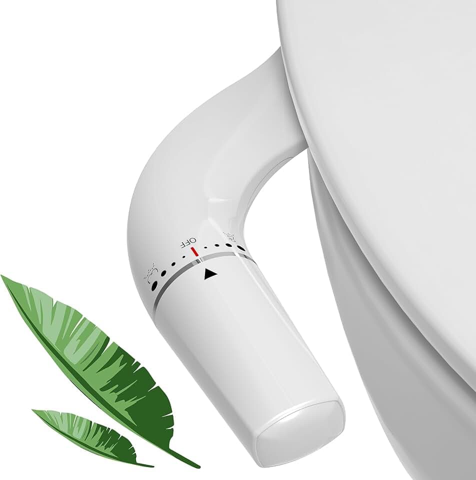 Bidet Aufsatz für Toilette - WITHLENT minimalistisches Bidet für Toilette mit nicht elektrischer Doppeldüse (Front- und Heckwäsche), Frischwasser-Bidet-Toilettensitz-Befestigung