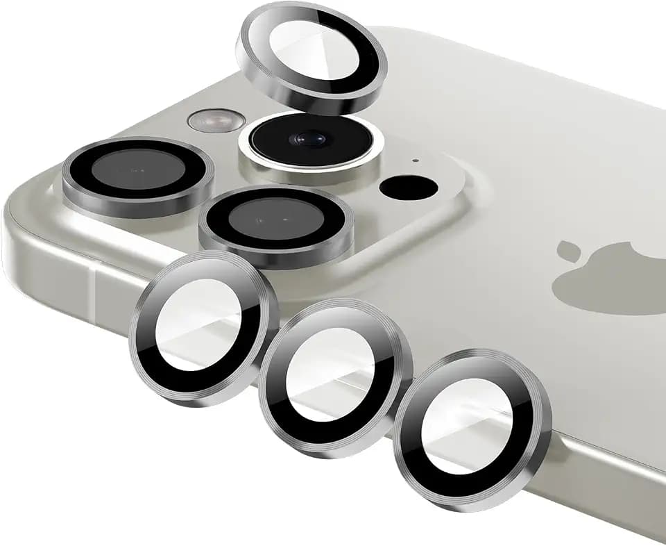 [[6 STÜCK Kameraschutzglas für iPhone 15 Pro und iPhone 15 Pro MAX Kameraschutz, 15 Pro Kameraglas, Linsenschutz 15, mit Schutzfolie