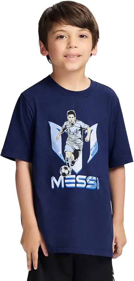Messi Boys' Lifestyle Short Sleeve T-Shirt, Slim-fit Graphic Tee