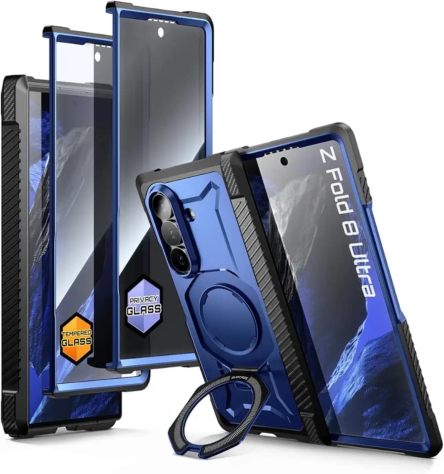 SUPCASE für Galaxy Z Fold 8 Ultra Hülle mit HD- und Privacy-Folie, Blau