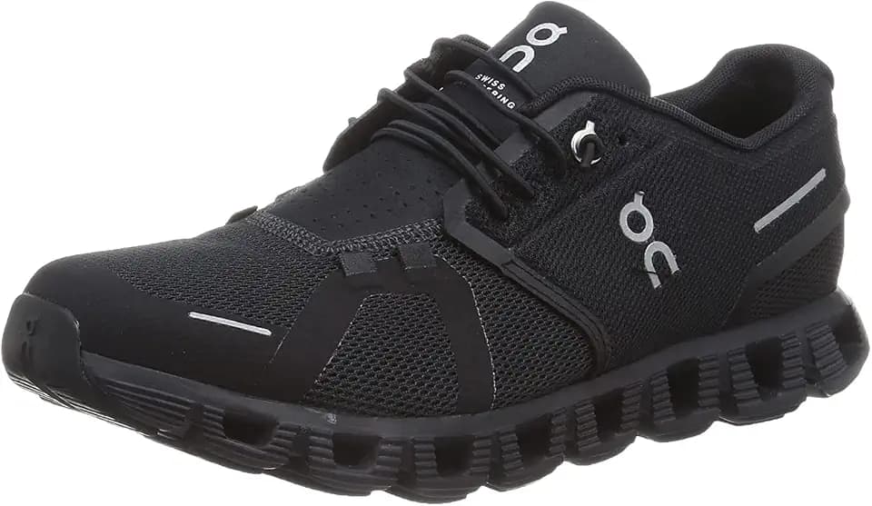 On Women's Cloud 5 Sneakers, Black/Black, 7