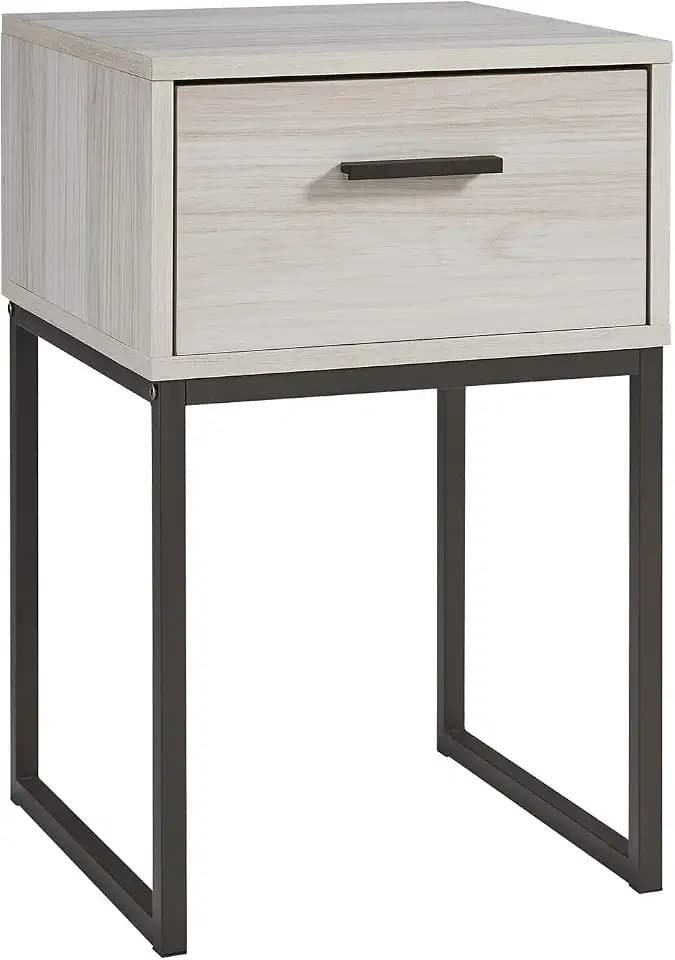 Signature Design by Ashley 1-Drawer Modern Nightstand, Light Natural