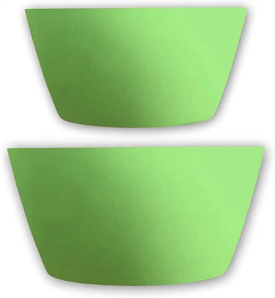 Realm Large Bamboo Bowl Set (Kale Green Painted Exterior) | 12" and 10" Diameter Serving Bowls Perfectly Suited for Snacks, Fruits, Salads, and Pasta