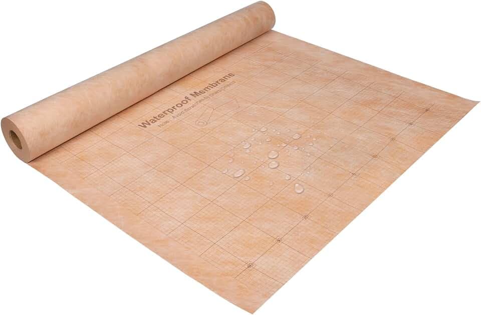 108 Sq Ft Waterproof Membrane with Pre-Marked Grid Design, 28Mils Thick