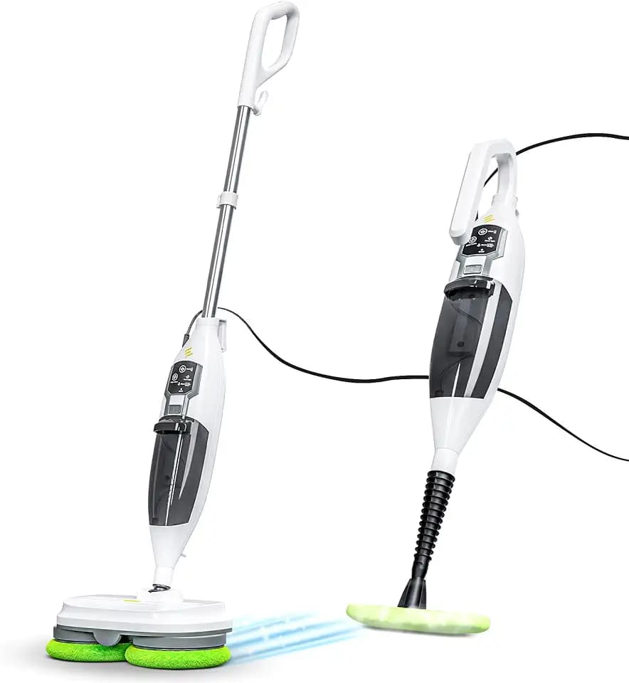 Electric Steam Mop – 15-in-1 Detachable Floor Scrubber with 3 Steam Modes – Electric Mop for Hardwood Floors, Kitchen Hoods & Worktops Cleaning