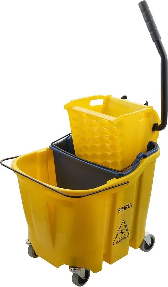 SPARTA 35 Qt Mop Bucket System with Wringer and Insert, Yellow
