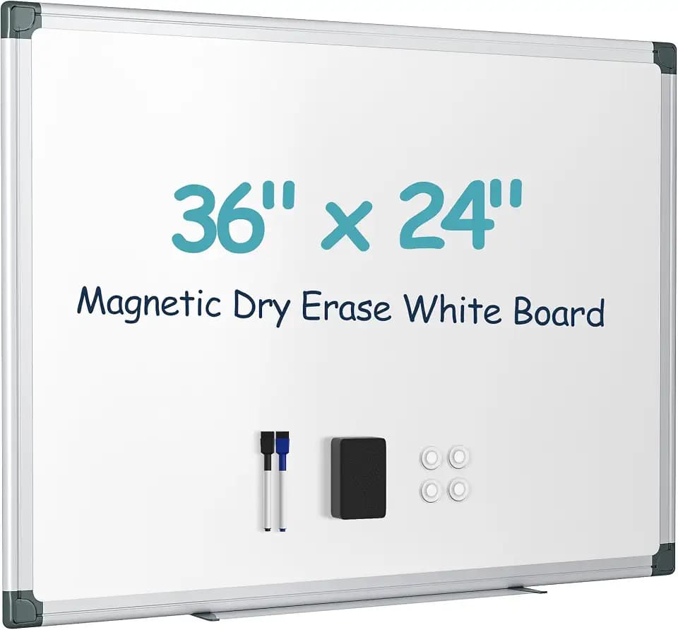 VUSIGN 36" x 24" Magnetic Dry Erase Board for Wall with Aluminum Frame