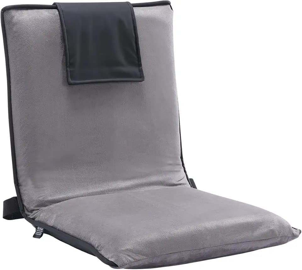 VEVOR Floor Chair, 6-Position Adjustable Meditation Chair with Back Support, Folding Sofa Chair for Reading TV Watching and Gaming, Portable Floor Seat Lounge Sofa Chair for Kids Teens Adults, Gray
