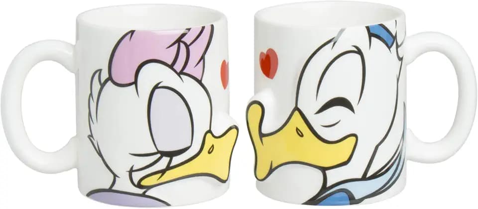 Disney SAN2229 Donald & Daisy Kiss Pair Mug, 10.1 fl oz (300 ml)