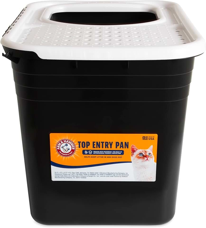 Arm & Hammer Premium Top Entry Katzentoilette mit Filter zur Reinigung von Pfoten und Microban