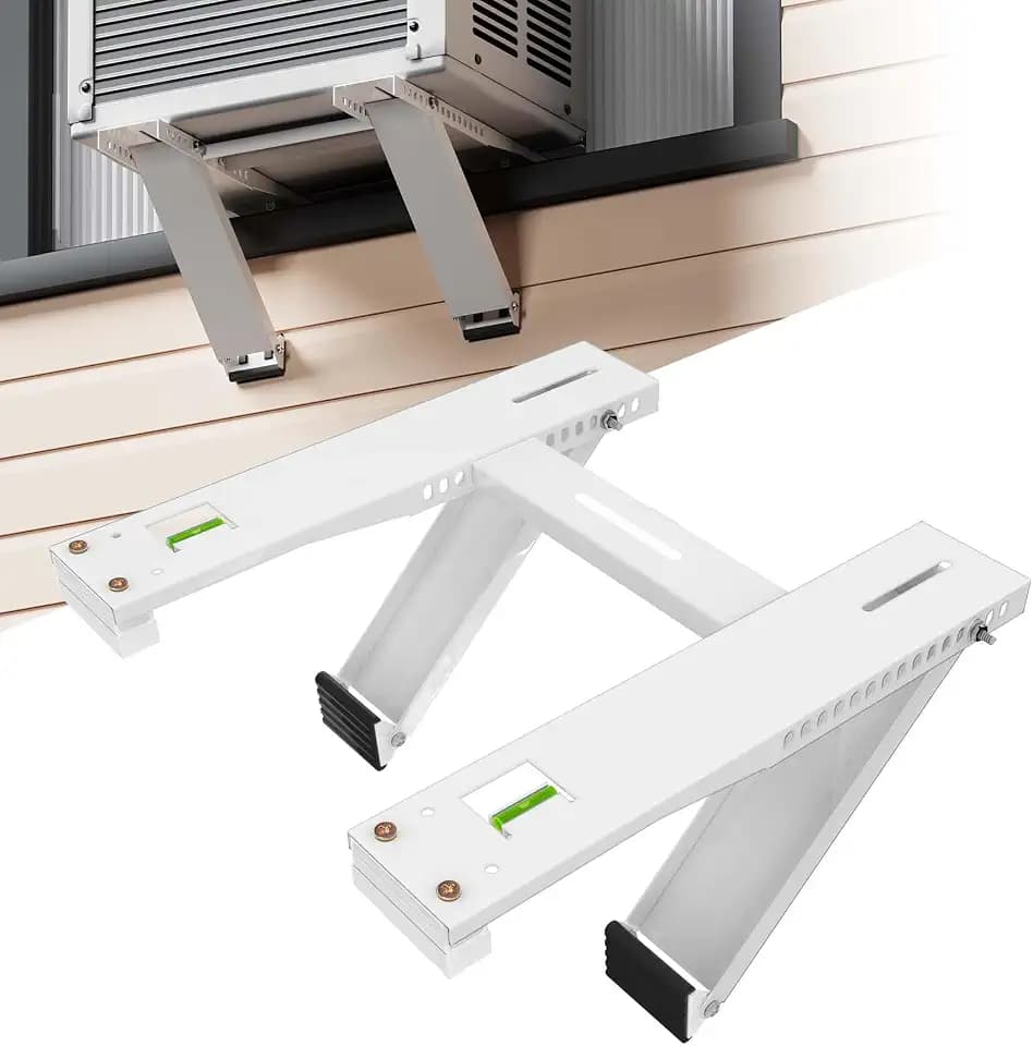 LBG Products Window Air Conditioner Bracket,Heavy Duty AC Support with 2 Arms,Up to 200lbs,Fit 5,000-22,000 BTU AC Units,Easy to Assemble Window AC Brackets