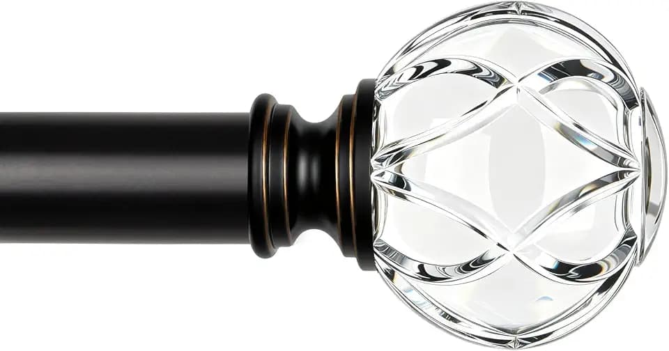 KAMANINA Black Curtain Rods for Windows 72-144 Inch Heavy Duty Drapery Rod