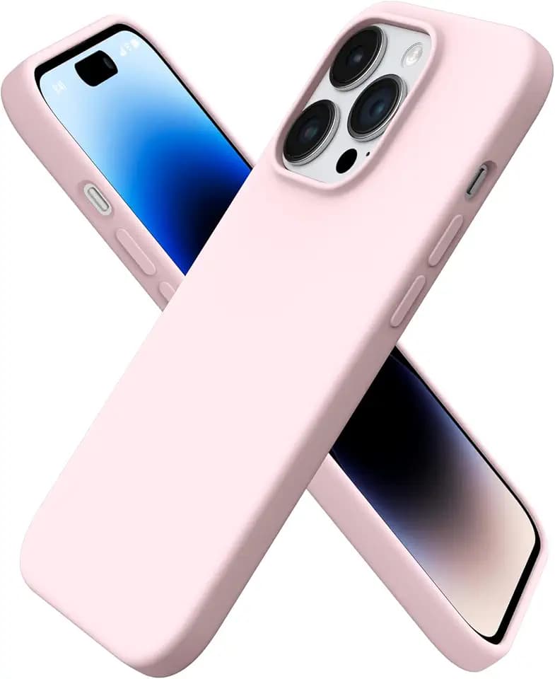 ORNARTO für iPhone 14 Pro Hülle aus Silikon 6,1 Zoll - Kalkrosa | Premium Flüssigsilikon, dünne Handyhülle, weich und griffig, tolle Haptik, stoß- und kratzfest, große Farbauswahl