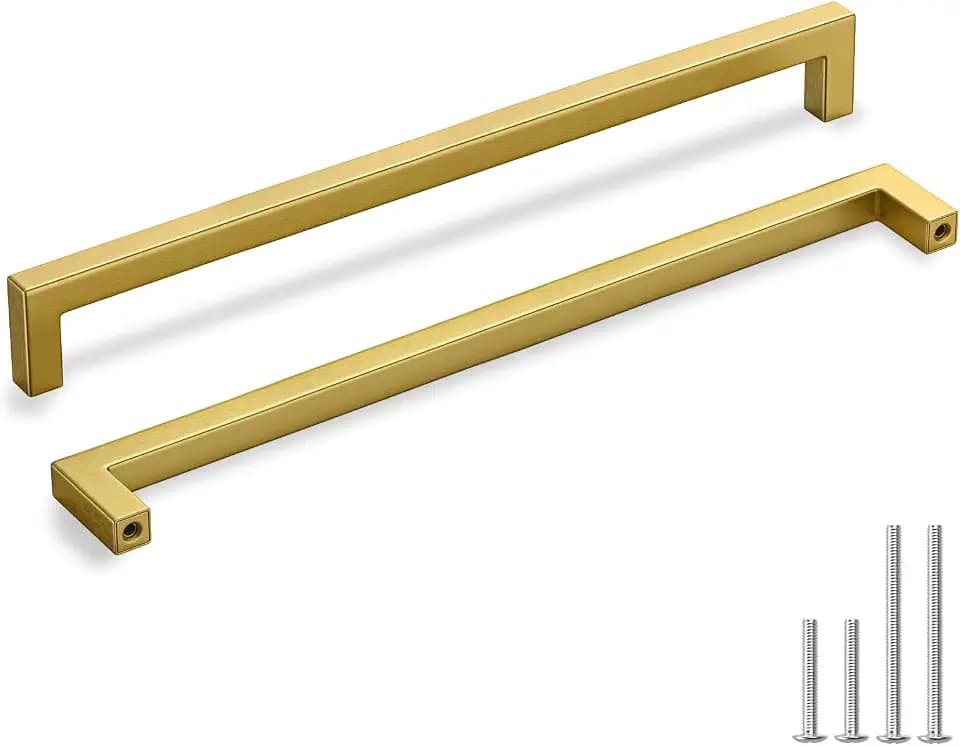 homdiy 10 Pack 10-1/16 Inch Brushed Gold Cabinet Pulls Gold Cabinet Handles