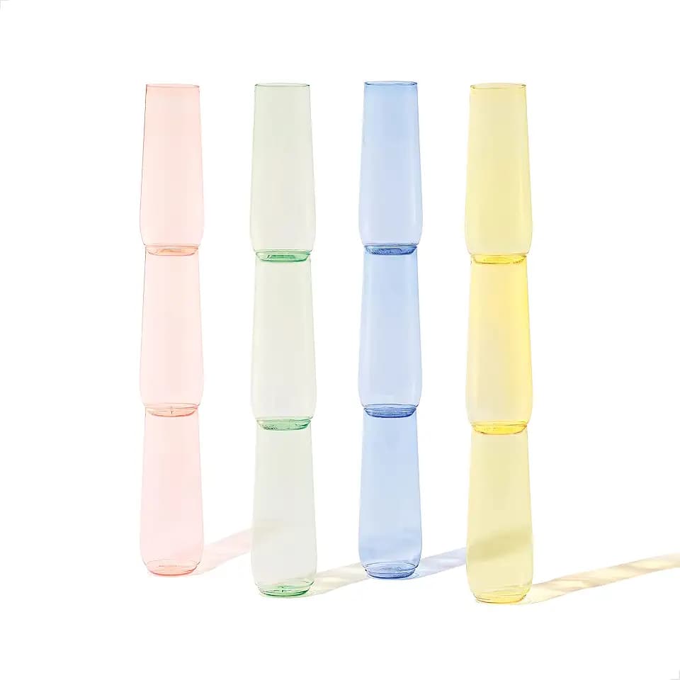 TOSSWARE POP 9oz Flute - Color Series SET OF 12, Premium Quality, Recyclable, Unbreakable & Crystal Clear Plastic Champagne Glasses