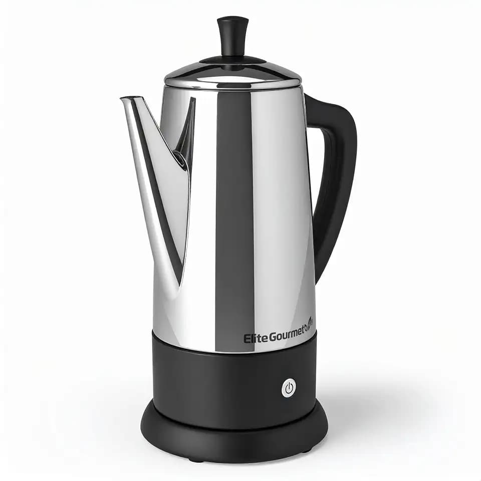 Elite Gourmet 12-Cup Electric Coffee Percolator, 360° Swivel Base
