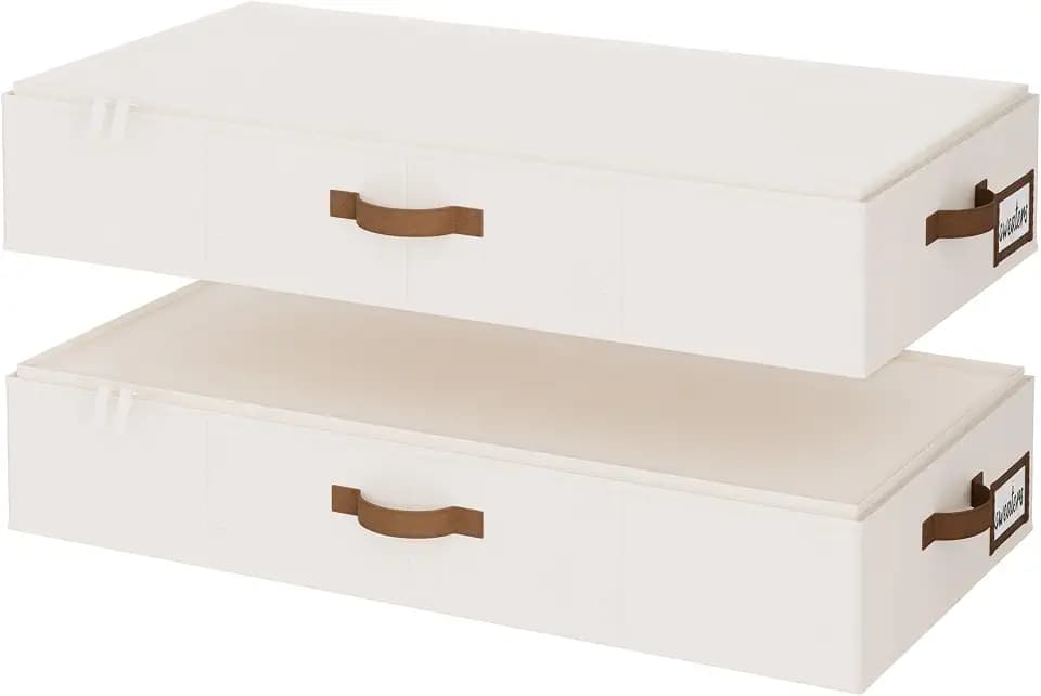 StorageWorks 6 Inch Low Profile Under Bed Clothes Storage Bins with Lids