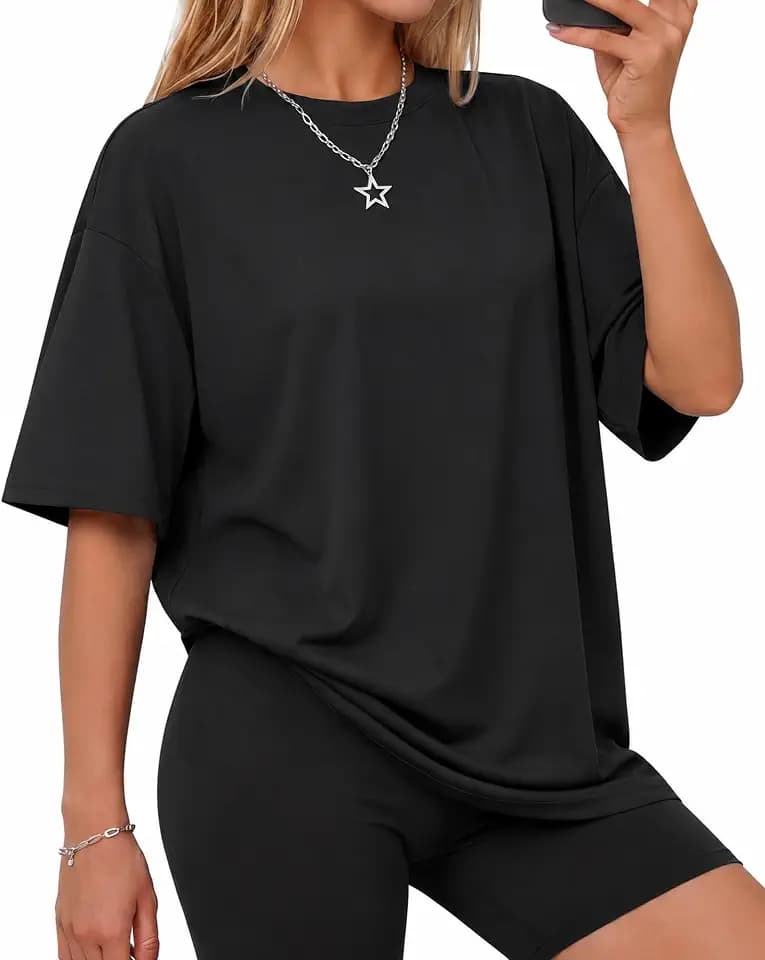 GAYHAY Oversized Tshirts for Women Crew Neck Fall Fashion Workout Tops