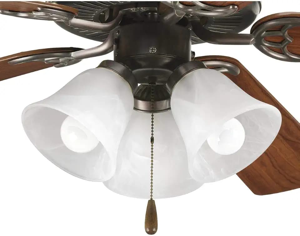 Progress Lighting AirPro 3-Light Ceiling Fan Light Kit, Antique Bronze