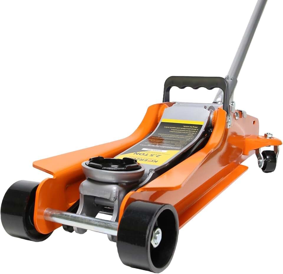 2.5 Ton Car Jack Low Profile Hydraulic Floor Jack, 5500 lbs Capacity, 3.4"-15.2" Lifting Range, Alloy Steel, Black, for Sedans and SUVs(Orange)