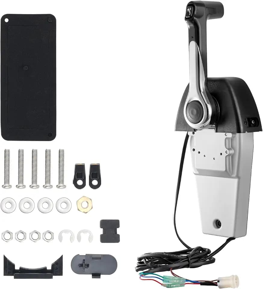 VEVOR Boat Throttle Control, 704-48205-P1 Top-Mounted Outboard Remote Control Box for Yamaha 4-Stroke, Marine Throttle Control Box with Power Trim Switch and 4.6 ft Harness with 5 Pin Connector