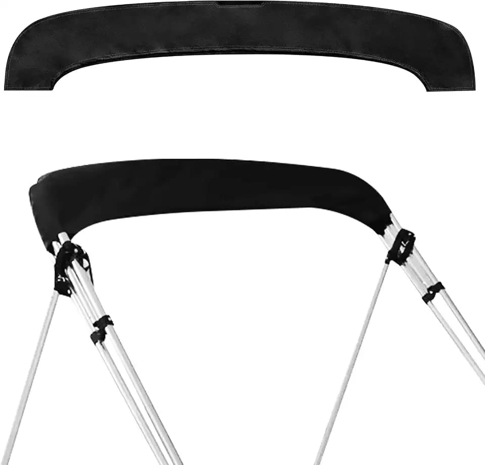 Bimini Top Storage Boot Cover, Bimini Top Boot Cover Replacement Canvas Waterproof and UV Protectione, Fits Round Tube for Bimini Tops for Boats (91"-96" W, Black)