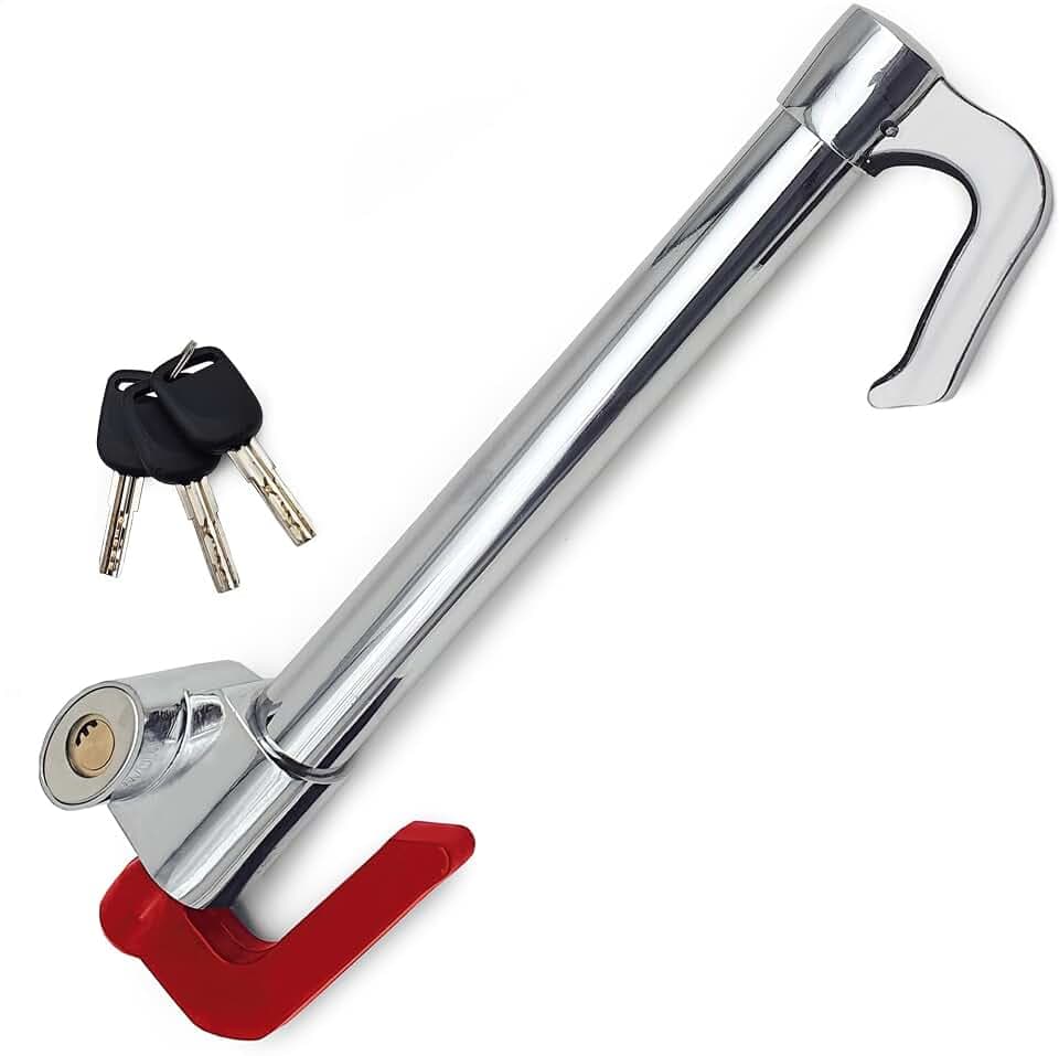 KRASER KR837 Lenkradkralle Pedalsperre Maximale Sicherheit Stufe 10, Robust Lenkradschloss Versenkbarer Haken, Lenkradsperre Wohnmobil, Universal Wegfahrsperre Diebstahlsicherung für Auto PKW